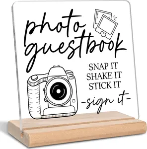 Wedding Photo Guestbook Acrylic Plaque Sign, Wedding Guest Book Desk Decor, Appreciation Gifts, Birthdays Gifts, Christmas Gift for, Cameraman, Friends, Family, Colleagues