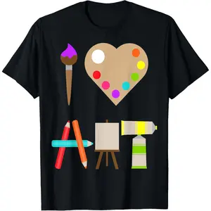 COOL I LOVE ART FUN COLORFUL FUTURE ARTIST AND CRAFTS TEE T-Shirt  Graphic tees
