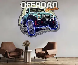 Jeep Offroad Adventure Vehicle 18 x 20 Inch Neon Sign