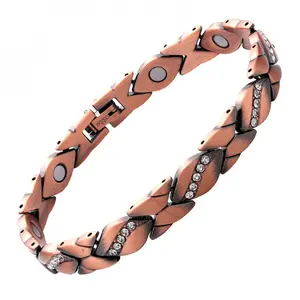 Pure Copper Bracelets for Women,Magnetic Bracelets for Women,Crystal Valentine'sDay Jewelry Gift, Sizing Tool