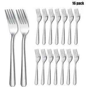 16Pcs Stainless Steel Dinner Forks, Premium Food Grade Tableware, 8-inch Mirror Polished, Dishwasher Safe, Suitable for Home, Kitchen, Restaurant, Party and Camping