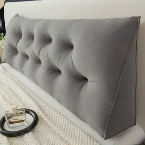 Triangle-shaped Headboard Pillow, Upholstered Tufted Headboard, 1 Count Modern Removable & Washable Headboard Cushion, Multipurpose Home Decor, Comfortable Pillow for Bed, Sofa & Tatami