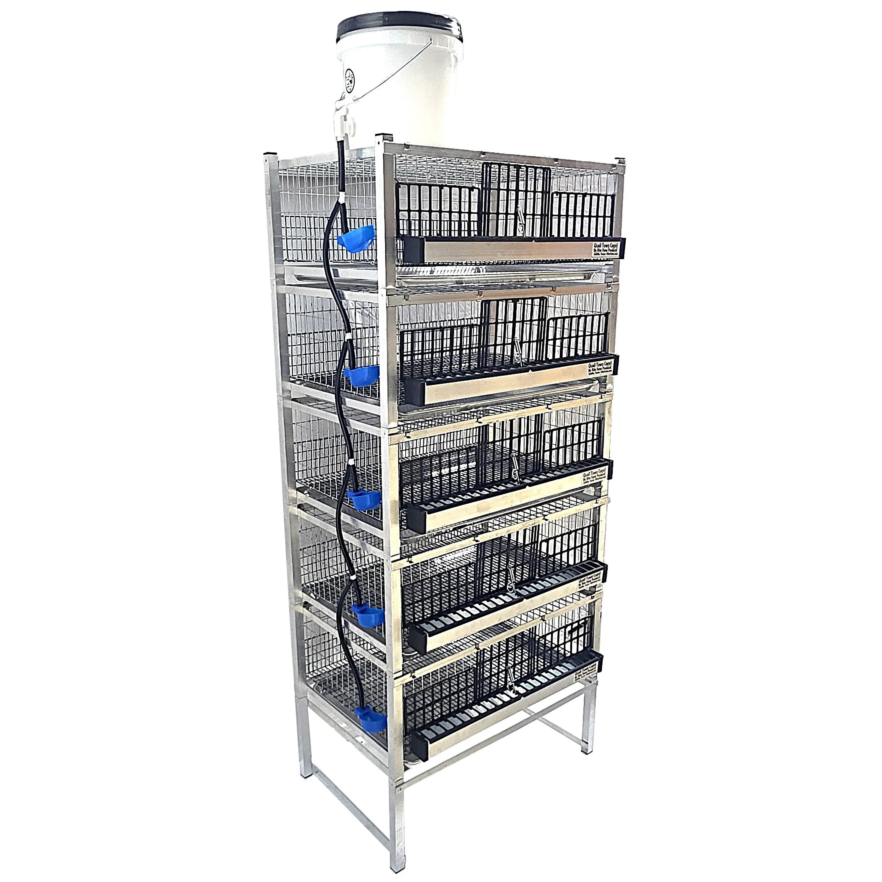 Quail Town Cages by Rite Farm Products - Pro Modular Quail Grow Out & Layer Cage Tower System Transparent Reservoir