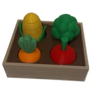 3D Printed Fidget Garden Toy - Articulated Veggies in Colorful Garden Box for Toddlers and Veggie Lovers - Ideal for Imaginative Play and Learning
