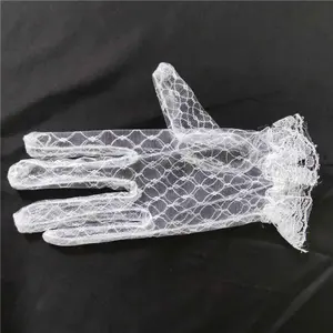 Cosplay Performance Dress Accessories Short Autumn Banquet Thin Mittens Lace Gloves Wedding Bridal Mesh Gloves
