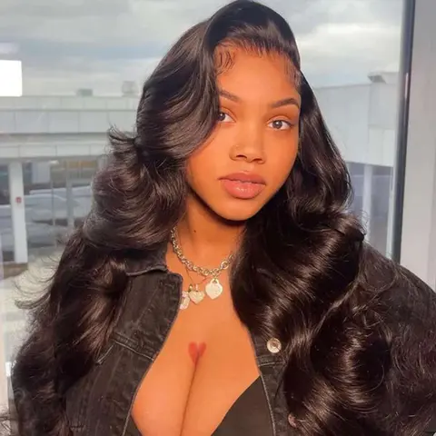 OQ HAIR Unprocessed Soft and Healthy 200% Density Body Wave 13x4 Lace Front Wig Human Hair Skin Melt HD Lace Wigs Brazilian Virgin Hair