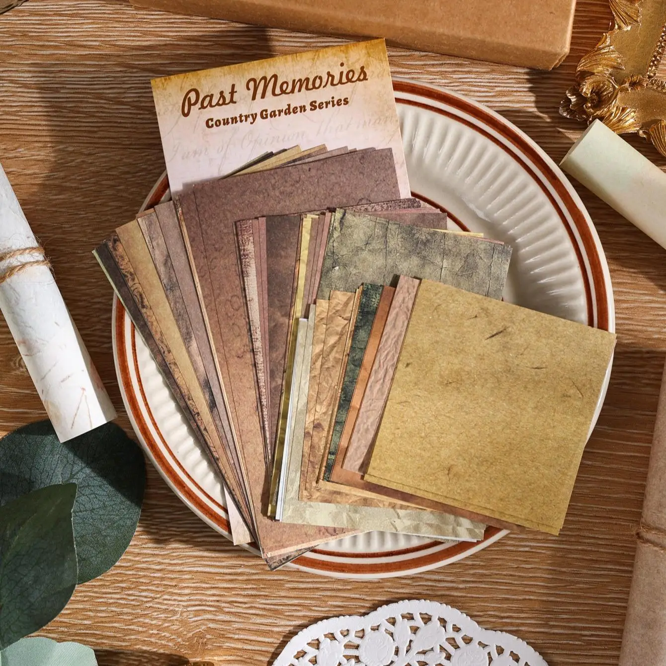 60pcs/set Vintage Poster Material Paper, Retro Material Paper For DIY Scrapbook Decoration