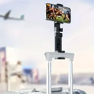 1pc 360° Rotatable & Extendable Phone Stand - Phone Holder - Multi-Scene Use for Travel/Car/Desk/Bedside - Foldable Adjustable Holder for Airplane, Train, Car, Luggage & Office，Portable & Foldable Travel Clip，Car Phone Holder