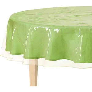 Clear Plastic Tablecloth Protector, Table Cloth Vinyl (70" Round)