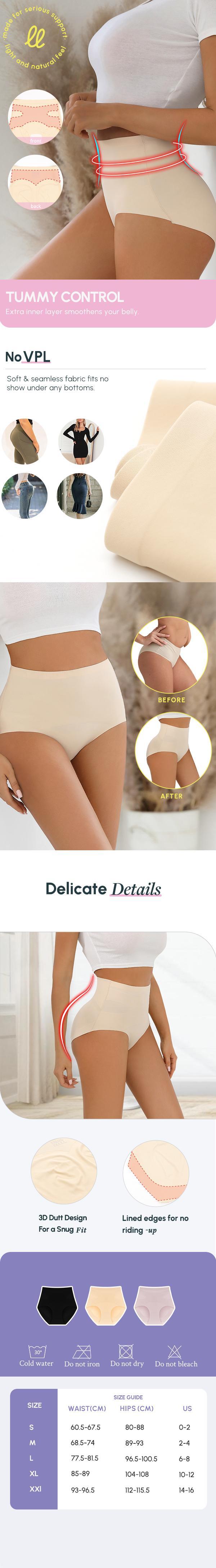 FallSweet 3PCS No Show Tummy Control Underwear High Waisted Panties for Women Comfy Briefs Pack Smooth Fabric Full Coverage Comfort Fit - Womenswear