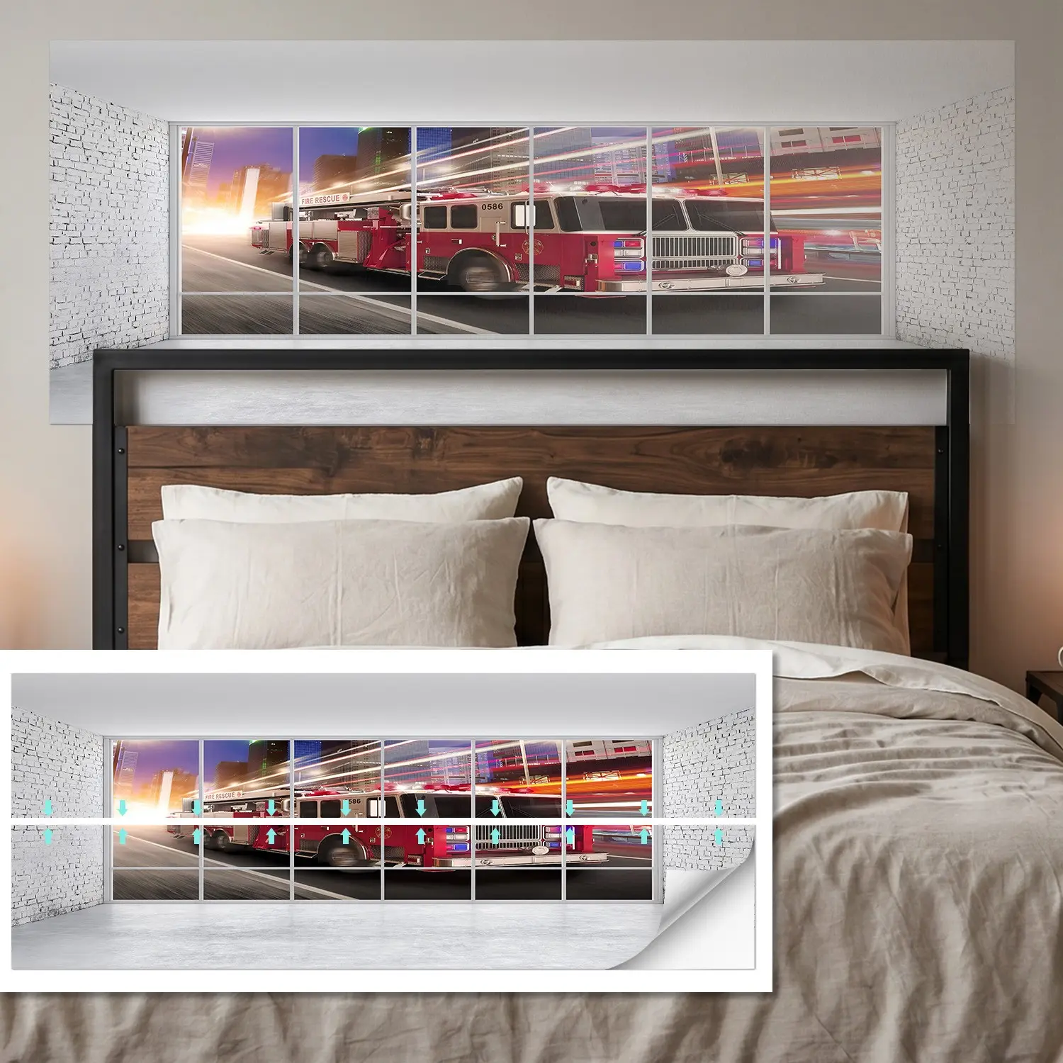 90x180cm Peel Stick Bedroom Headboard Sticker, Durable Waterproof Self-Adhesive Wall Mural, Easy Application Home Decoration