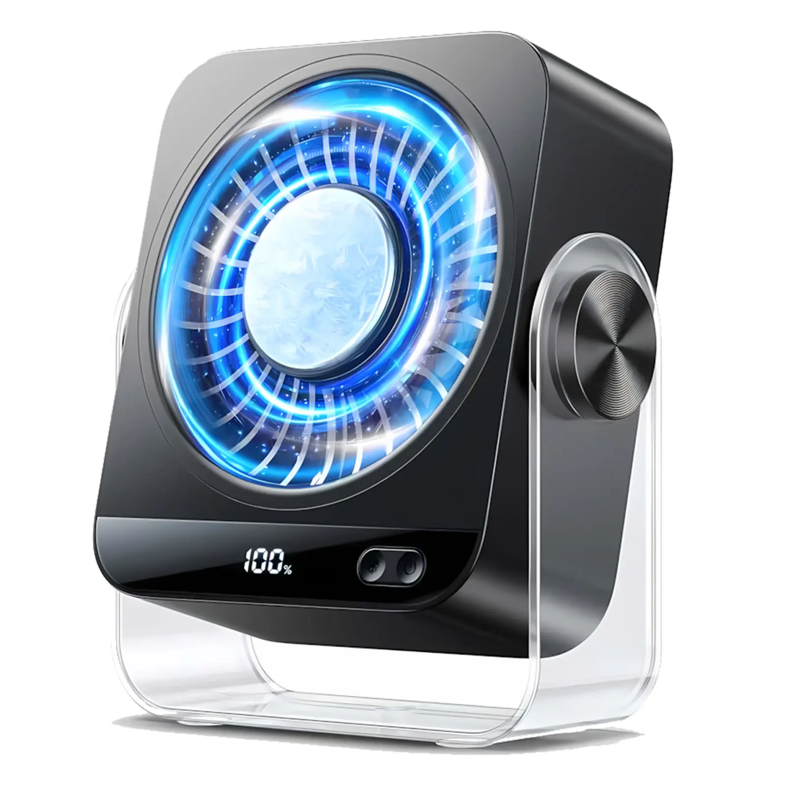 Desktop Cooling Fan, Portable Rechargeable Table Fan with 199 Speed Settings, Digital Display Quiet Air Circulator Fan, 270° Adjustable USB Desk Fan for Bedroom, Home Office, Dorm, Kitchen, Travel Essentials & Summer Cooling