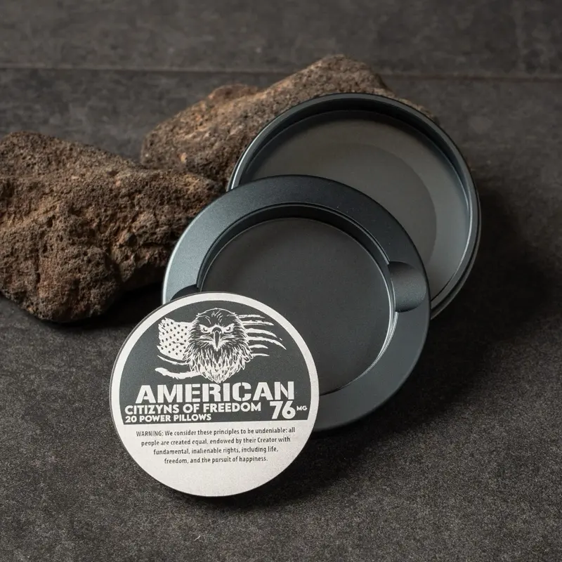 Metal Zyn Can, American Freedom, Addicted Zyn, Snus can, dip can