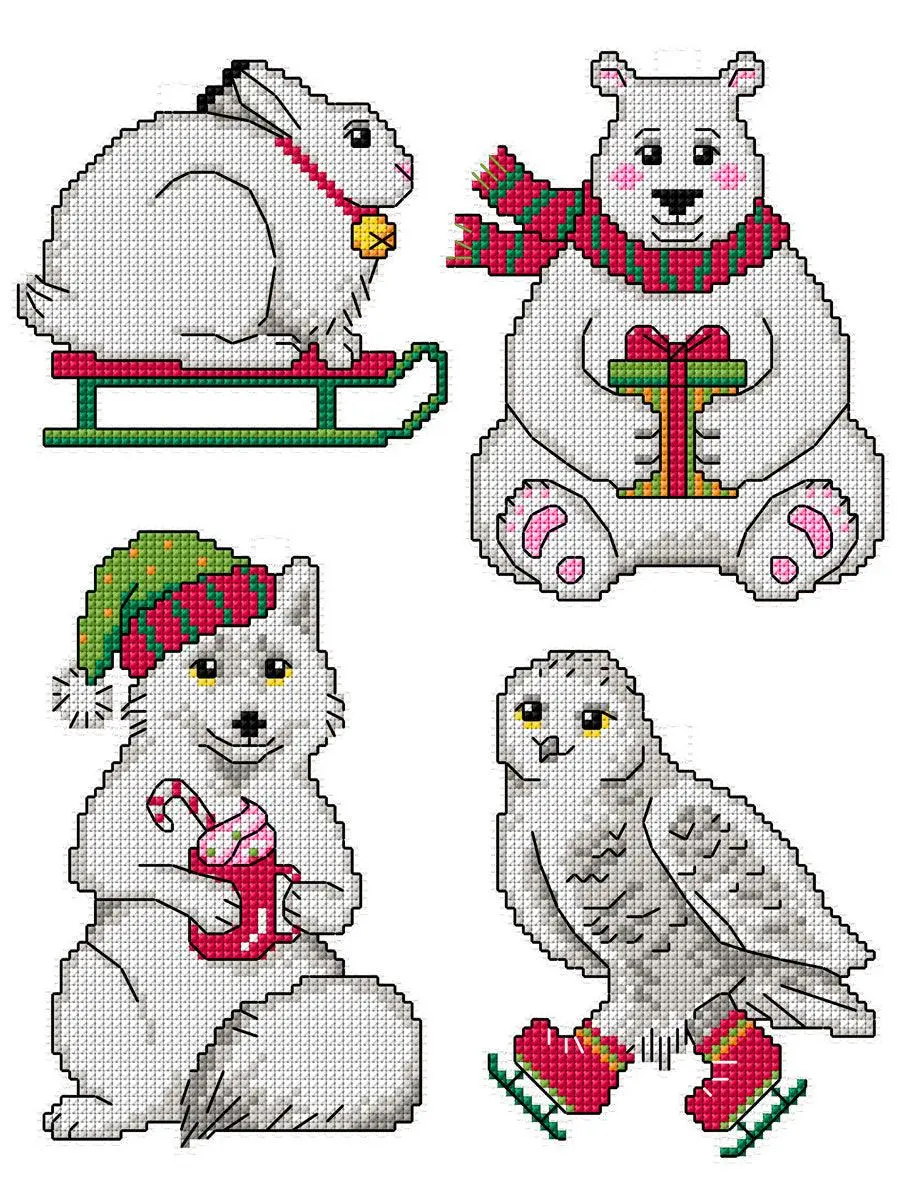 White Christmas Counted Cross Stitch Kit by Crafting Spark 151CS