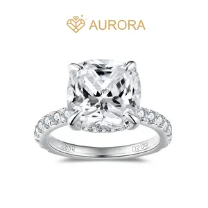 【31 Iris】5.0 Carat Full Moissanite main stone and side stone rings  with 925 Sterling Silver Engagement Anniversary Wedding Jewelry Synthetic Moissanite