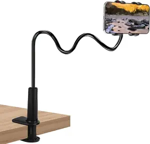 Cell Phone Clip Bed Stand Holder,Lazy Bracket Mount Clamp for Desk Flexible Long Arm Phones Stand Bed Gooseneck Mount,Cell Phone Holder 360 Adjustable Clamp Lazy Bracket for All 4-7” Devices
