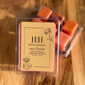 H|H Sweet Orange & Chili Pepper 2.5oz 71g Scented Wax Cubes for Home Fragrance Hand Poured in Sarasota,FL