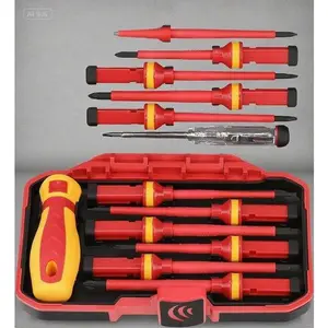 13-Piece Professional Electrical Screwdriver Set - Insulated 1000V CRV Steel Magnetic Tips, Phillips Slotted Pozi Torx, VDE & GS Certified, Durable Insulation Handle for Electricians