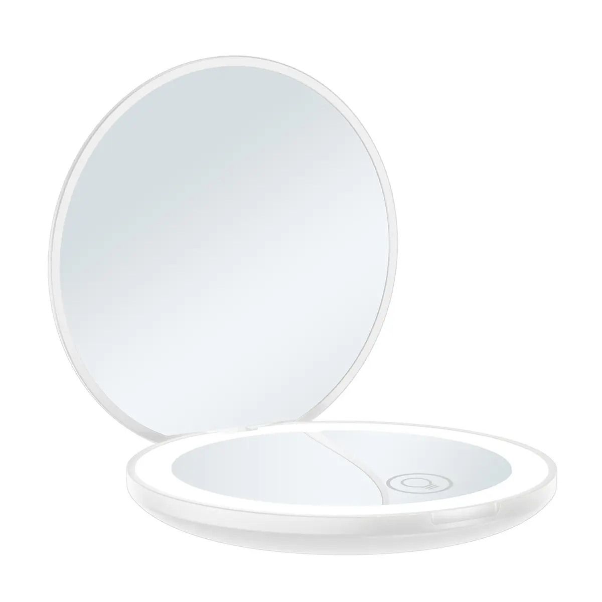 Compact Mirror with Light, Rechargeable Pocket Mirror for Purse, Double Sided Small Travel Mirror, LED Lights, Portable, Double-Sided Folding With Light