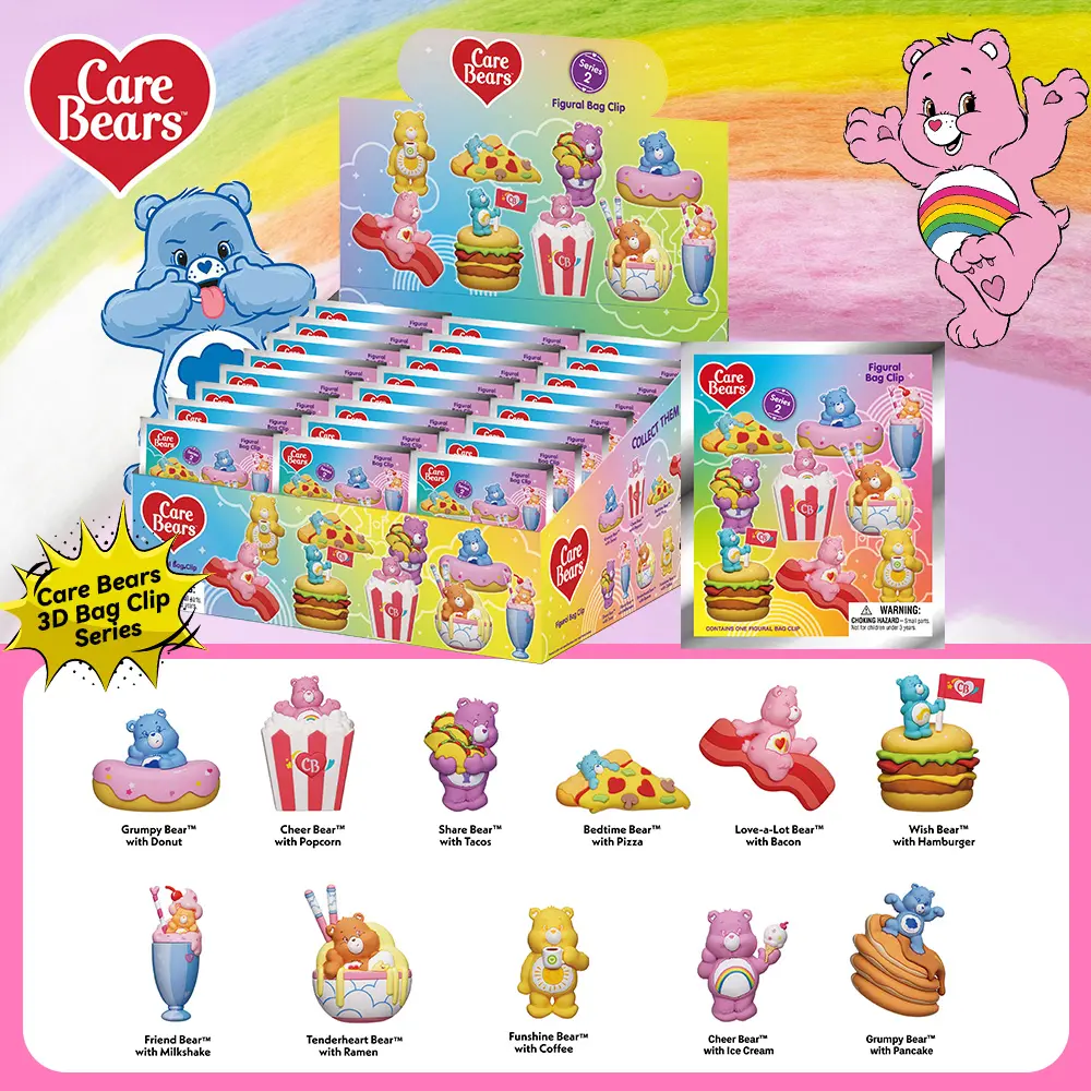 Care Bears Officially Licensed Mystery Box Keyring, 3D Figural Bag Clip, Keychain For Bags, Cute Cartoon Collectible Charm, Surprise Gift for Fans, Keychain Surprise Collectibles