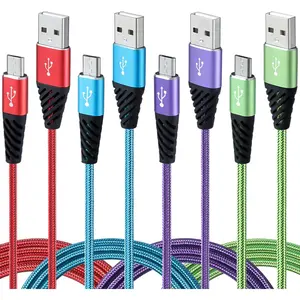 Micro Charger Cable Fast Charge,Nylon Braided Micro USB Cable 10FT [4-Pack] Fast Charging Cord Compatible with Samsung Charger,Galaxy S6 S7 Edge J3 J7,LG,HTC,Motorola,Sony,Xbox One,PS4