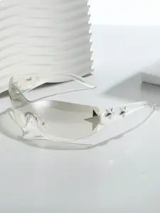 Star Design Rimless Sunglasses, Outdoor Sports Sunglasses, Punk Style Sunglasses for Party, Daily Clothing Decor, Trendy All-match & Exquisite Sunglasses for Birthday Gift