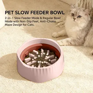New MultifunctionSlow Feeder Pet Bowl - PINK