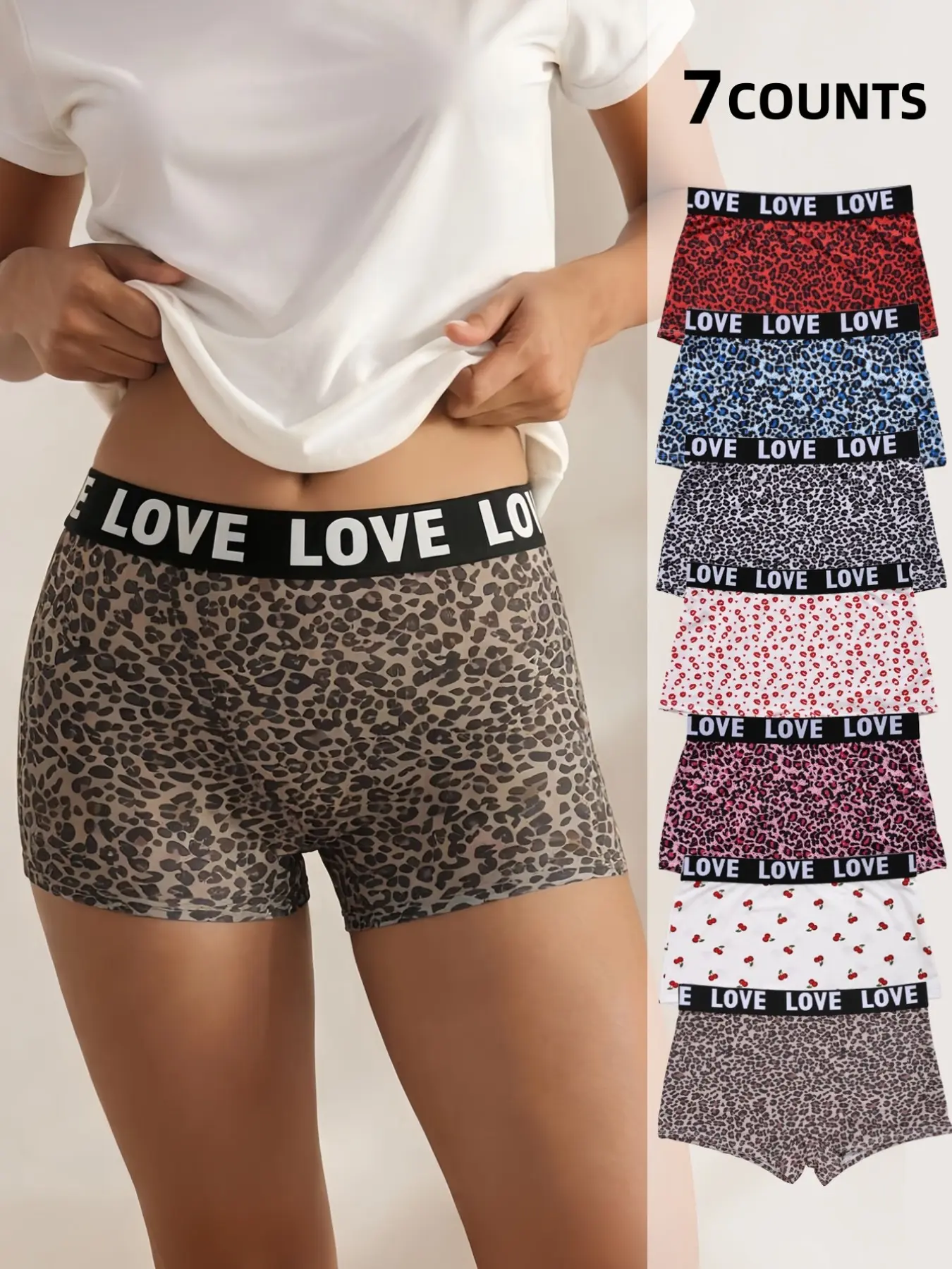 Women's Leopard Print Briefs, Elastic Waistband, Breathable Fabric, Casual Triangle Shorts, Suitable for Daily Wear and Sports, All Seasons, Panties, Underwear, Fashion Breathable Underwear