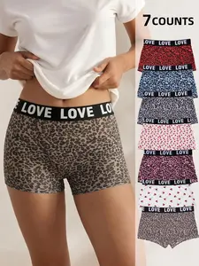 Women's Leopard Print Briefs, Elastic Waistband, Breathable Fabric, Casual Triangle Shorts, Suitable for Daily Wear and Sports, All Seasons