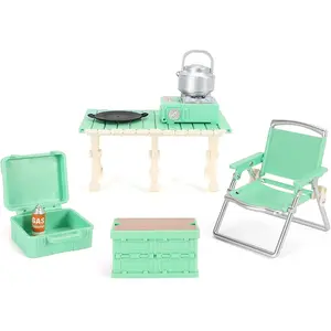 Dollhouse Furniture Set For Kids Toys Miniature Doll House Accessories Pretend Play Toys For Boys Girls & Toddlers Age 3+ With Camping
