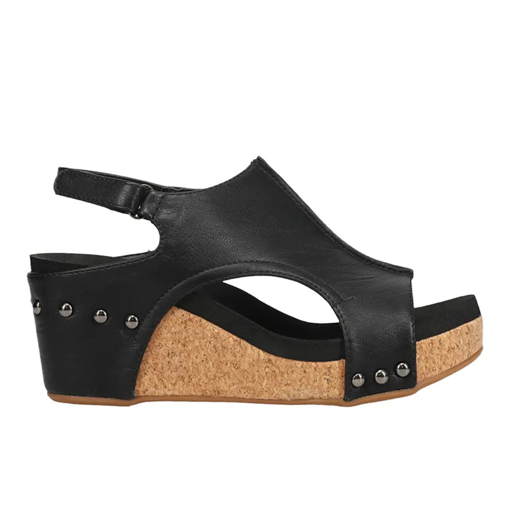 Corkys Footwear Womens Carley Studded Slingback Casual Sandals Casual High Heel 3" & Up - Black Corkys Footwear Womens Carley Studded Slingback Casual Sandals Casual High Heel 3" & Up - Black
