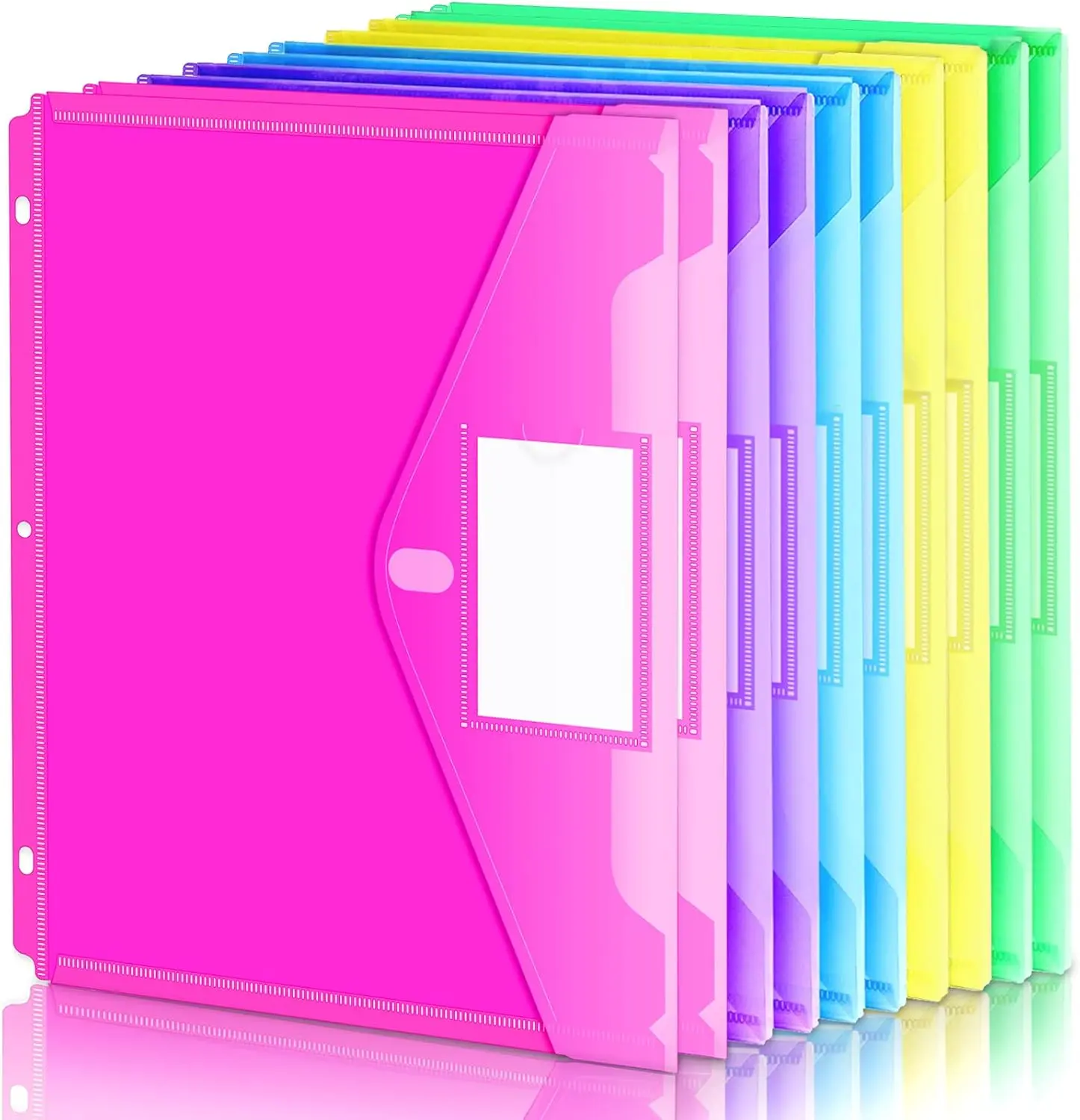 10-Pack Super Heavyweight High-Capacity Plastic Folders with Tight Closure, Side-Loading Pockets, Binder Organizer Dividers, Letter Size