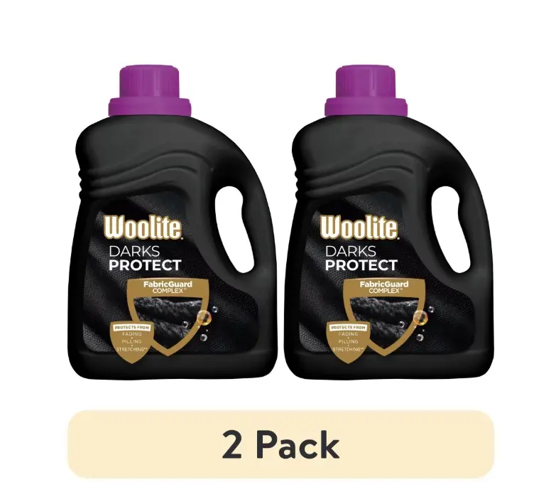 (2 pack) Woolite Darks Defense Liquid Laundry Detergent – Protects Dark Clothes from Fading, 66 Loads, 100oz