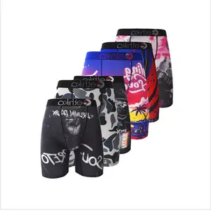 6Pcs Printed Men Boxers Breathable Soft Plus Size Men Underwear Casual Sports Swim Trunks Comfortable Male Underpants