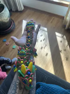 3D Printed Easter Dragon 18-Inch Articulated Fidget Toy with Gingerbread Design for Bending, Posing & Interactive Play