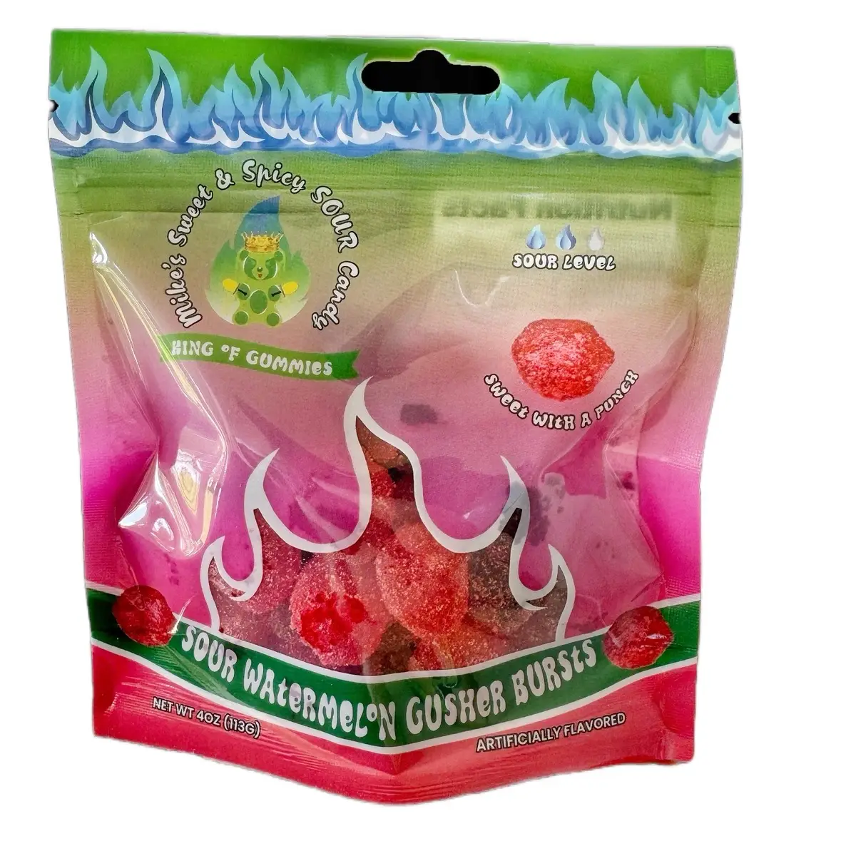 SOUR WATERMELON GUSHER BURSTS SOUR CANDY SNACK GUMMY BONBON