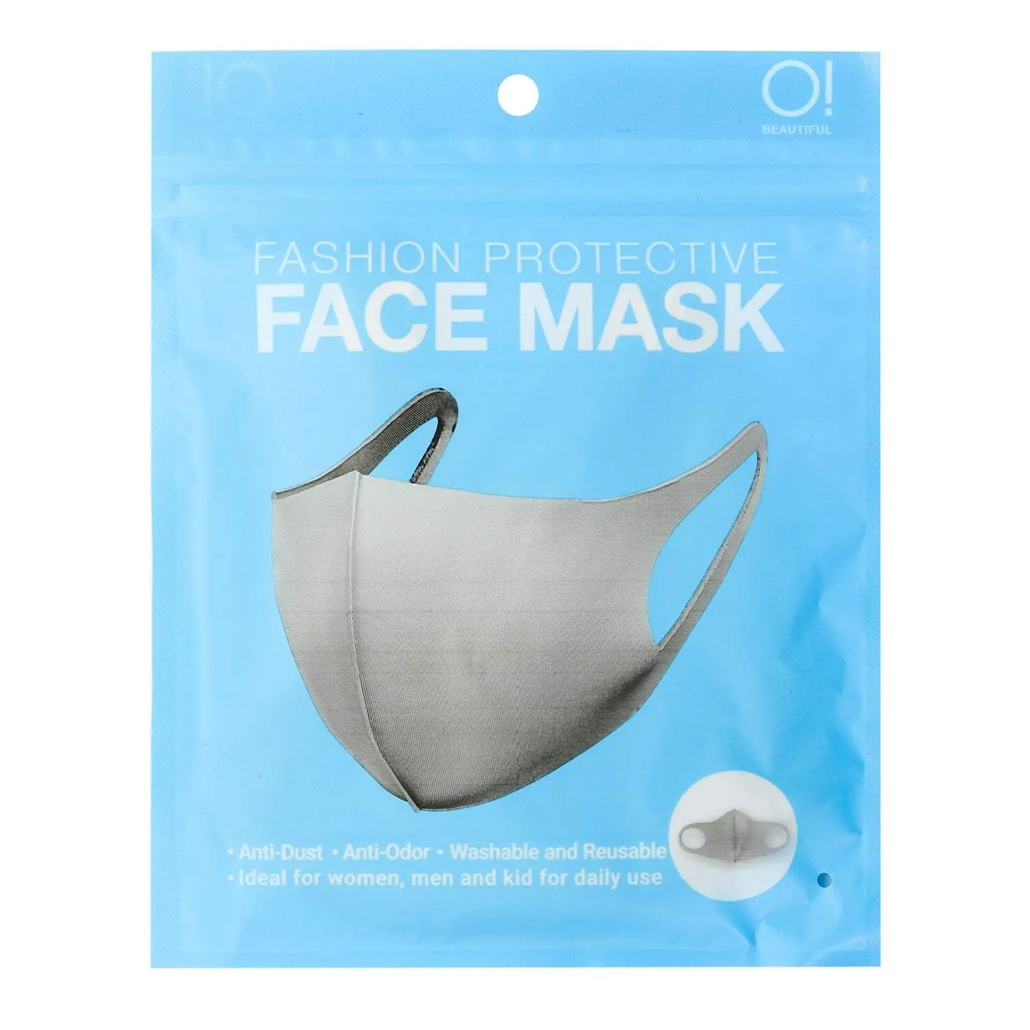 Premium 3D Fashion Protective Air Cotton Reusable Face Mask Gray