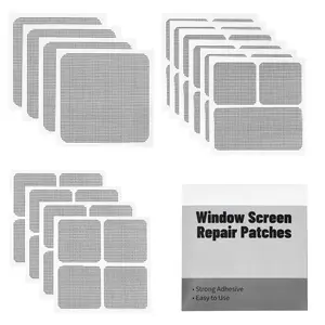 14 Sheets Window Screen Patches Repair Kit, Black 3 Sizes Window Screen Repair Kit for Mesh Screen Door, Strong Adhesive Fiberglass Quick Screen Repair Tape
