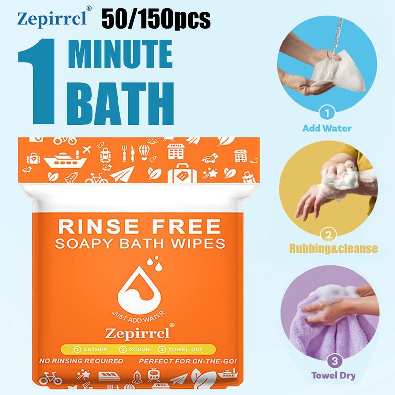 50/150pcs Disposable Shower Towel Soap Bar Foam Bath Towel for Sensitive Skin, Portable Travel Gym Use, No Rinse Needed, Disposable Washcloth