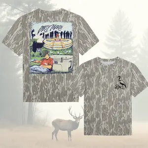 Hood Eats Tee Dirty Marsh Outfitters Bottomland Camo Backshore Mossy Oak T Shirt, 3D Camo Cotton Tee T Shirt, Western Rodeo Graphic Tee, Vintage Camo Cowboy Aesthetic, Country Streetwear for Men & Women Fabric