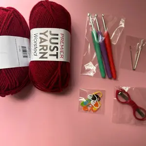Beginner Crochet Kit  | Ergonomic Hooks + Yarn + Tools | Complete Starter Set for Beginners