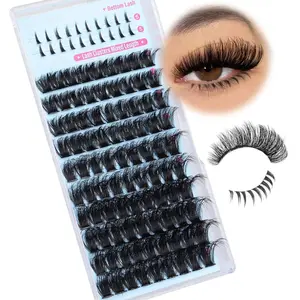 80D Fluffy Eyelash Kit Individual Lash Cluster Volumized 10-18mm False Eyelashes Set DCurl DIY Perfect Lash Extension Makeup Comestic Accessory 3D