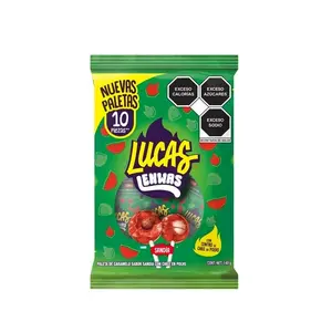 Lucas Lenwas Lollipops Watermelon Flavor Mexican Spicy Candy 10 Pieces