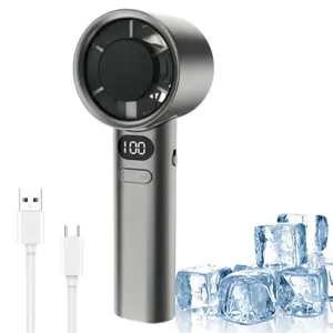 LMMAKE Handheld Portable Fan 120 Speeds USB Rechargeable with Digital Display Precision Airflow Control for Personalized Cooling Ideal for Travel Office Desks Camping Trips Home Use Personal Fan