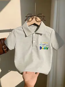 Boys' Growth Message Polo Shirt, Breathable and Comfortable, Ideal for School, Family Outing, Casual Wear, Durable and Sweat-Resistant