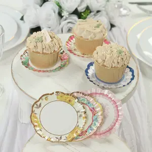 48 Pack Vintage Floral Mini Paper Plates - 3.5" Disposable Plates for Snacks, Dips