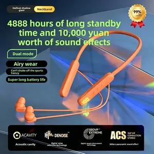 New Wireless Earbuds Bluetooth Headphones, Neckband Earphones with 4888H Long Standby, HiFi Stereo Sound, Digital Noise Reduction, LED Power Display, IPX5 Sweatproof, Tiktok Made Me Buy It Headset for Workout, Running, Gym