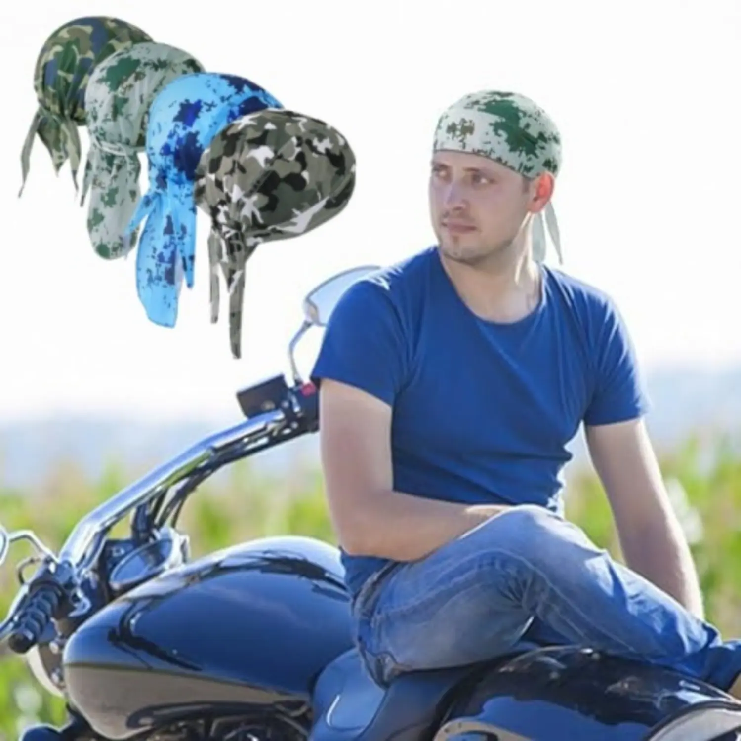 4 Pcs Do Rags Skull Caps for Men Fashion Sweat Wicking Helmet Liner Beanie Breathable Motorcycle Cycling Sports Cap hair  accessary party  supplies gift, Memorial Day, Rowing