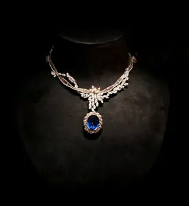 Deep Blue Sapphire Statement Necklace