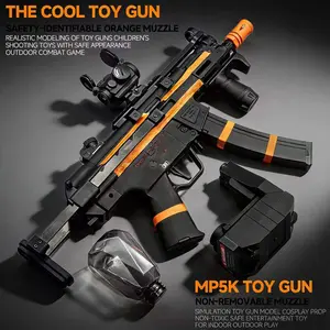 Electric feed Gel Ball Toy MP5，with a non-removable orange muzzle, Gel Blasters